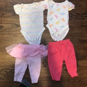 2 onesies and 2 pairs of pants!!
